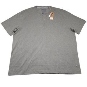 Tailor Vintage Men's Short Sleeve Henley Button T-Shirt Army Green Size XXL